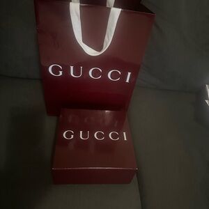 Gucci Burgundy Gift Bag and Box Set